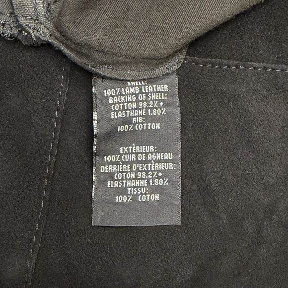 Elizabeth & James Leather Suede Jacket With Hood Black Artsy Size Small S - Picture 7 of 7